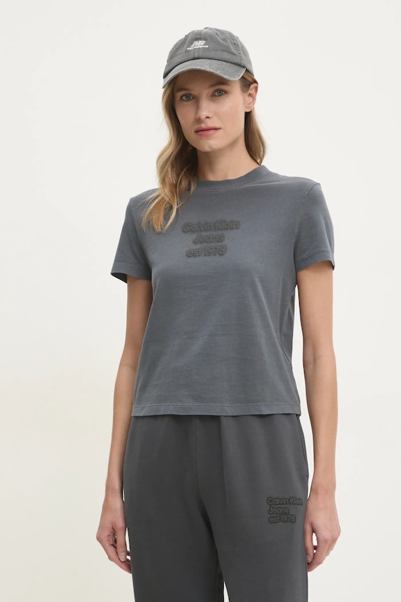 Calvin Klein Jeans t-shirt bawełniany szary J20J224988