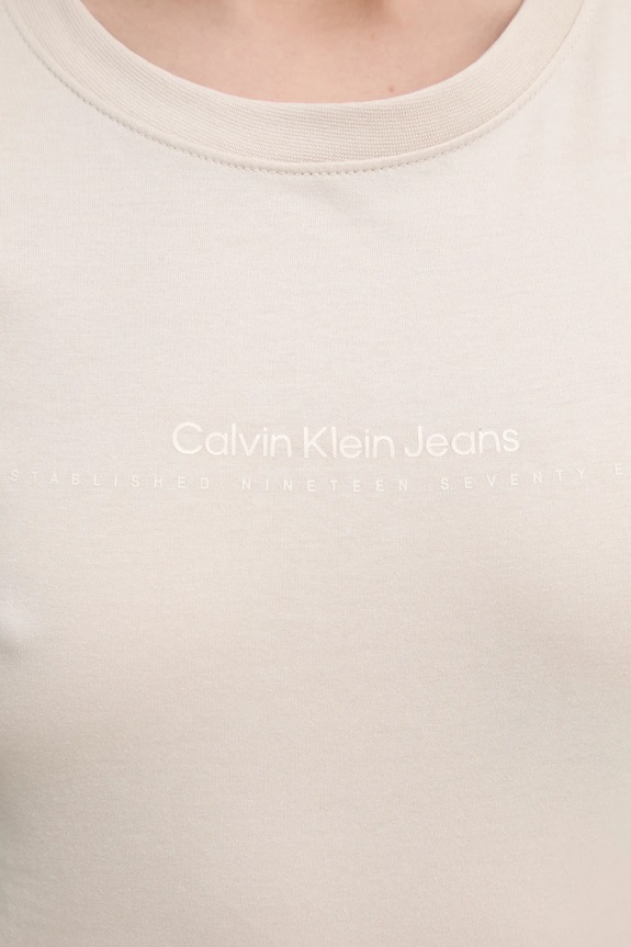 Calvin Klein Jeans tricou din bumbac J20J224990 bej