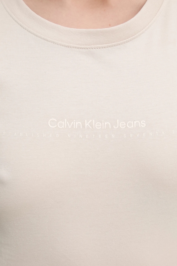 Calvin Klein Jeans tricou din bumbac J20J224990 bej