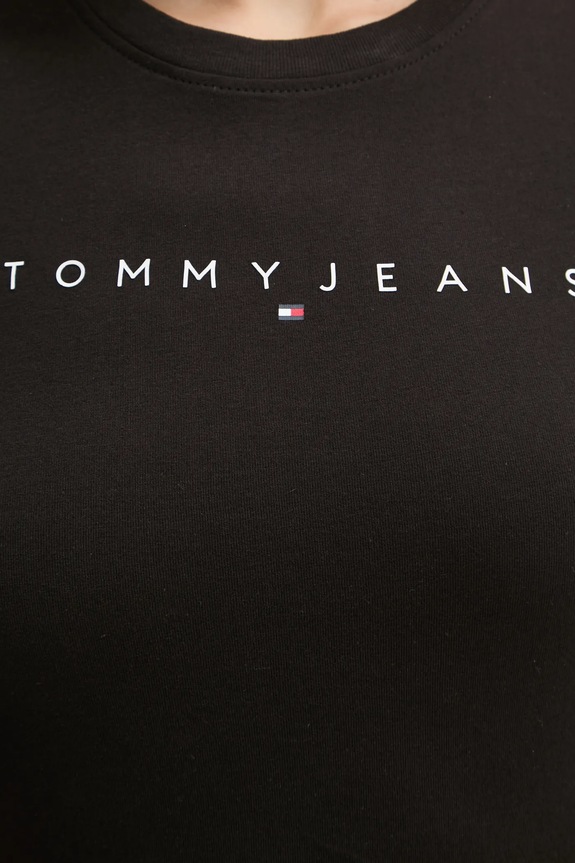 Tommy Jeans top a maniche lunghe in cotone DW0DW19434 nero