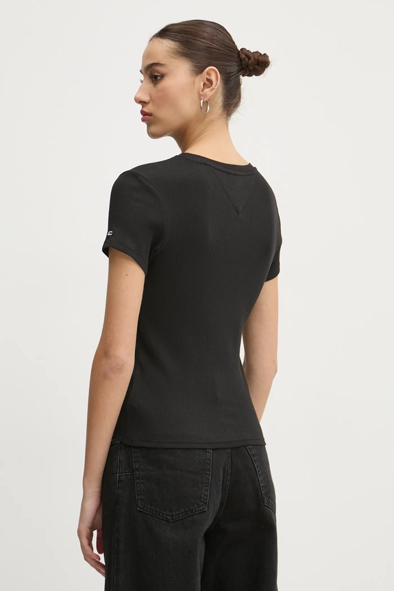 Oblečení Bavlněné tričko Tommy Jeans DW0DW19435 černá
