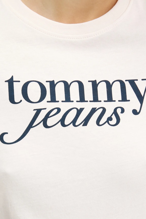 Bavlnené tričko Tommy Jeans DW0DW19447 béžová
