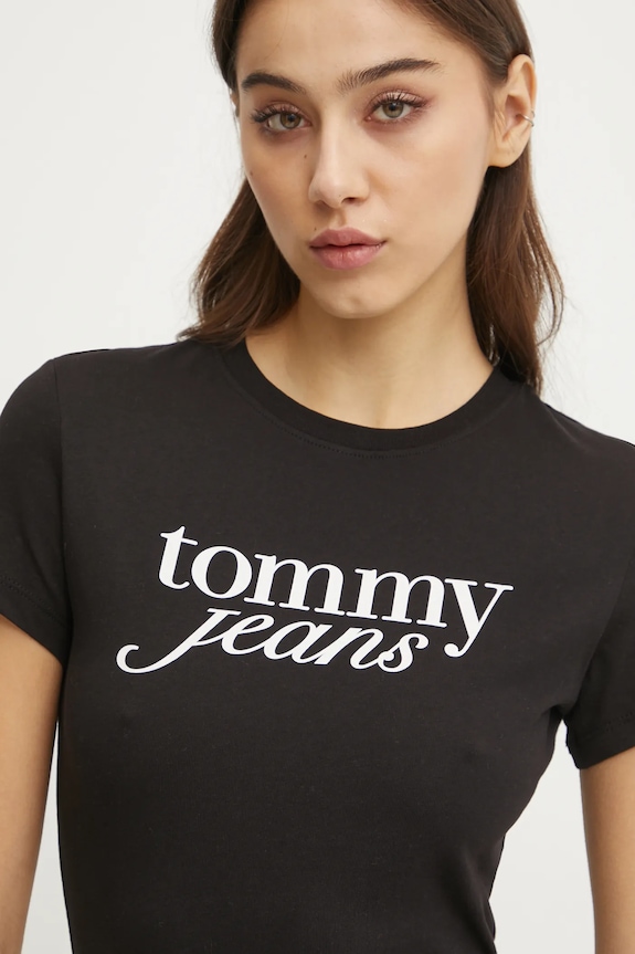 Bavlnené tričko Tommy Jeans čierna DW0DW19447