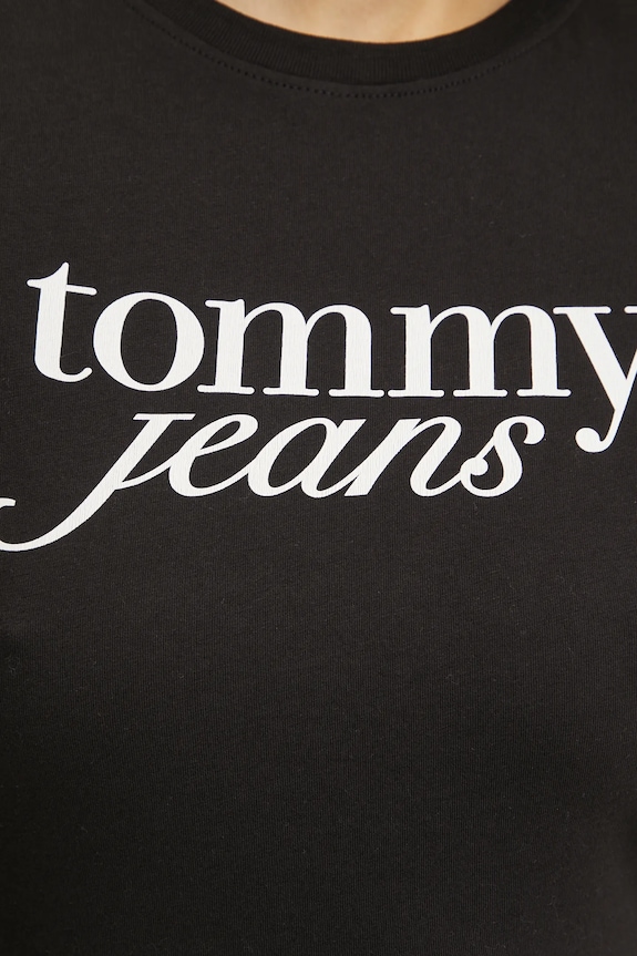 Bavlnené tričko Tommy Jeans DW0DW19447 čierna