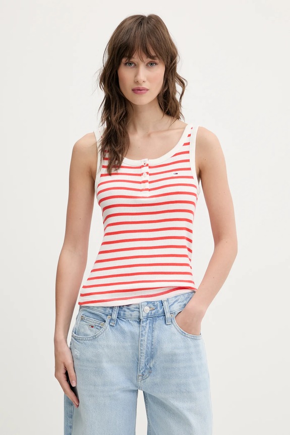 Tommy Jeans top rosu DW0DW19492