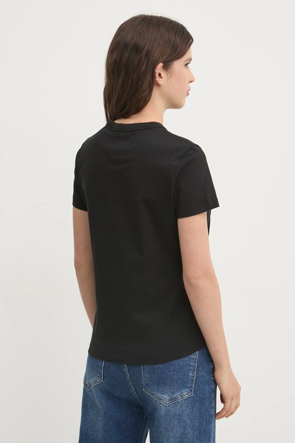 Oblečenie Bavlnené tričko Tommy Jeans DW0DW20153 čierna