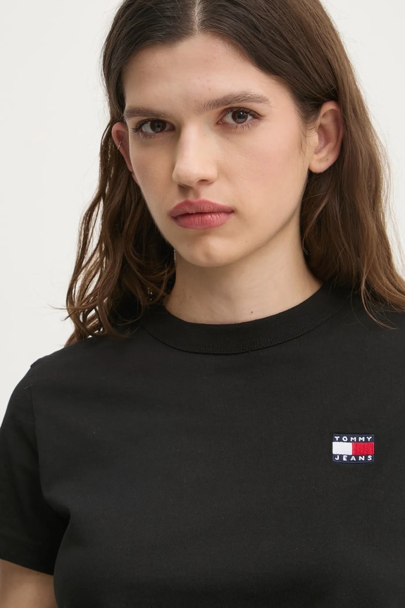 Bavlnené tričko Tommy Jeans čierna DW0DW20153