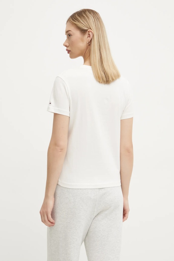 Oblečenie Bavlnené tričko Tommy Jeans DW0DW20161 béžová