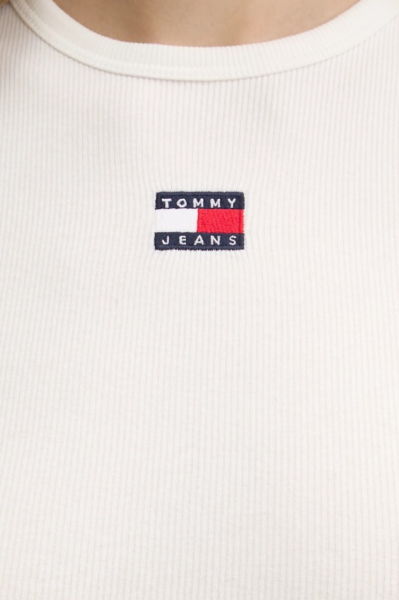 Majica dugih rukava Tommy Jeans DW0DW20178 bež