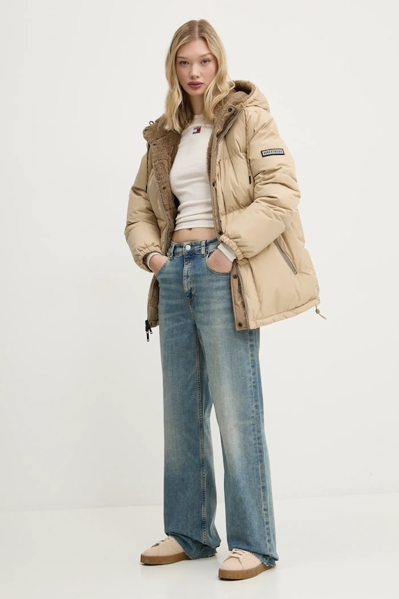 Tommy Jeans hosszú ujjú DW0DW20178 bézs SS26