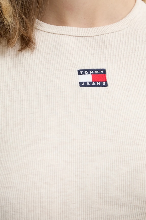 Tommy Jeans hosszú ujjú DW0DW20178 bézs