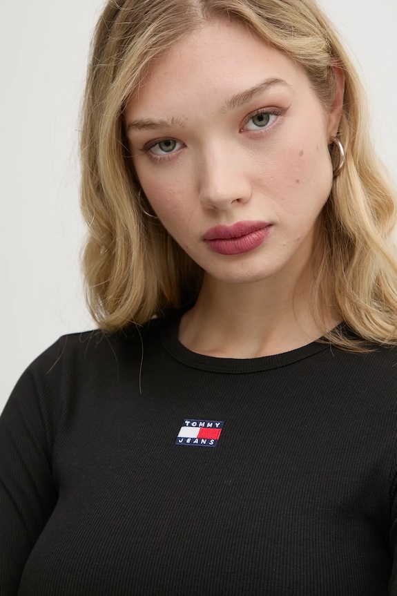 Μακρυμάνικο Tommy Jeans μαύρο DW0DW20178