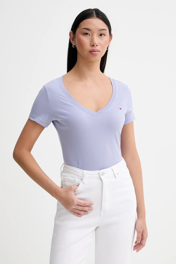 Tommy Jeans tričko dámske bavlnené modrá DW0DW20458