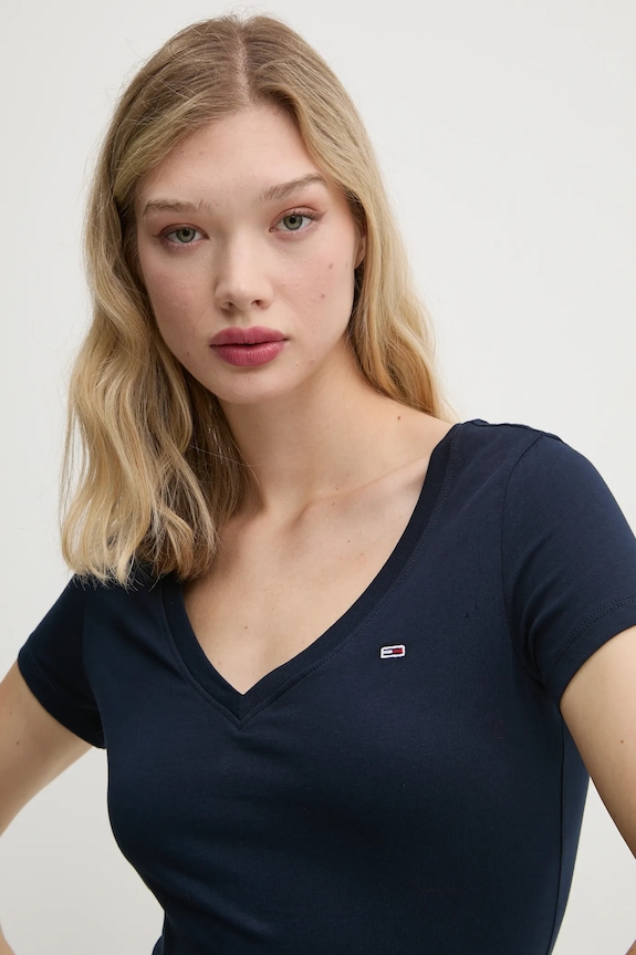 Tommy Jeans tričko dámske bavlnené tmavomodrá DW0DW20458