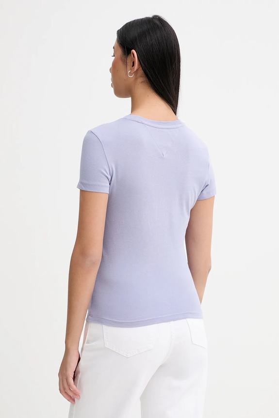 Ruházat Tommy Jeans basic póló női pamut DW0DW20459 lila