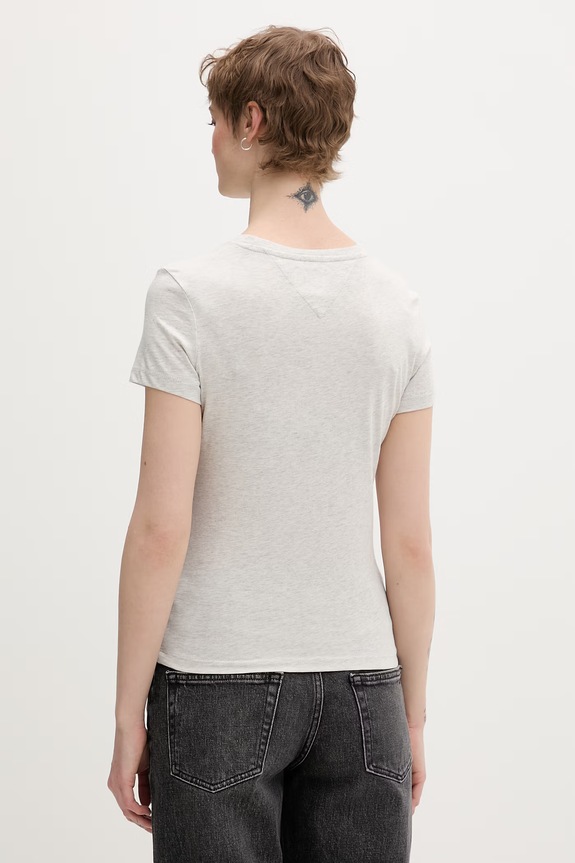 Odzież Tommy Jeans t-shirt basic damski bawełniany DW0DW20459 szary