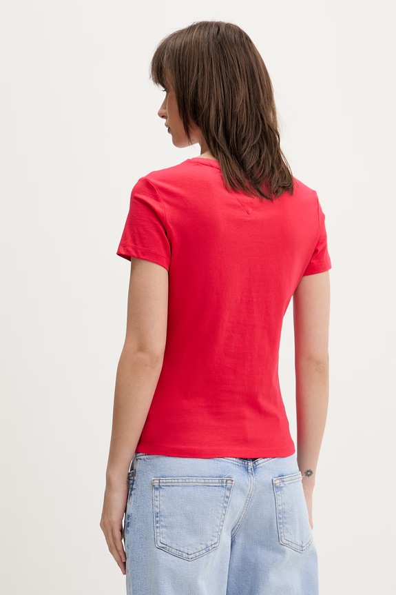 Ruházat Tommy Jeans alap női pamut DW0DW20459 piros