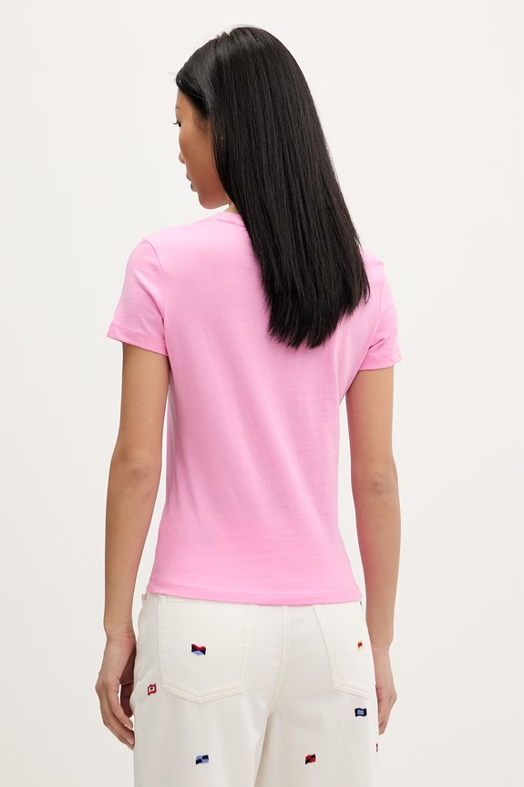 Îmbrăcăminte Tommy Jeans tricou basic damesc din bumbac DW0DW20459 roz