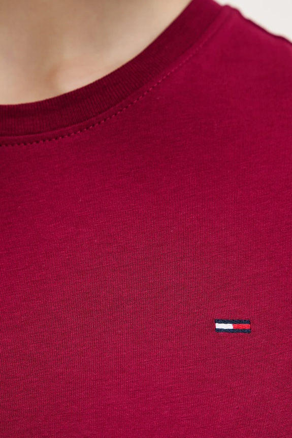 Tommy Jeans t-shirt basic damski bawełniany DW0DW20459 bordowy