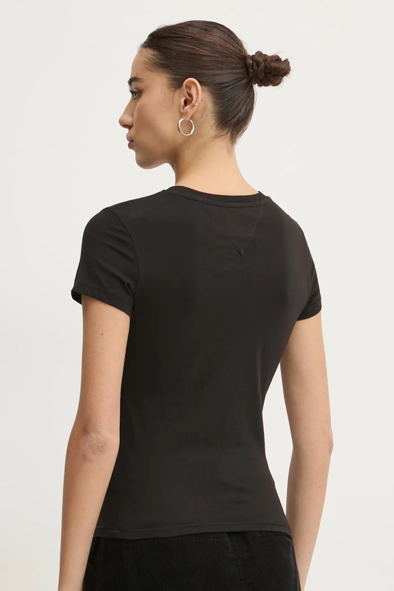 Odzież Tommy Jeans t-shirt basic damski bawełniany DW0DW20459 czarny