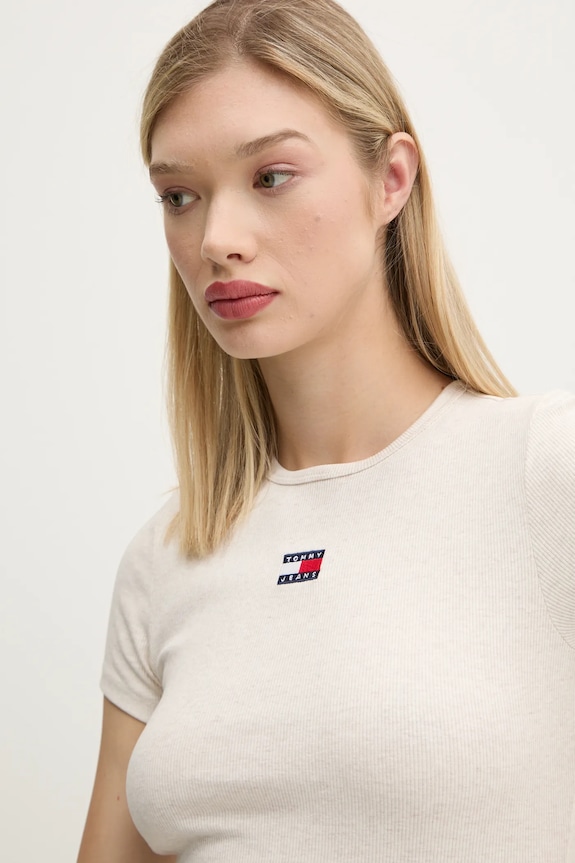 Tommy Jeans t-shirt bézs DW0DW20463