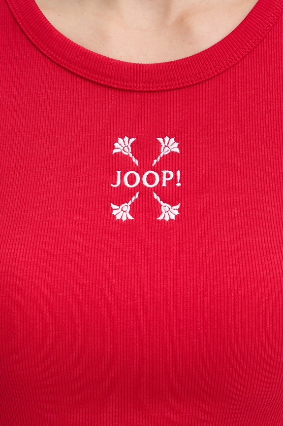 Joop! top damski bawełniany z elastanem 30042835 czerwony