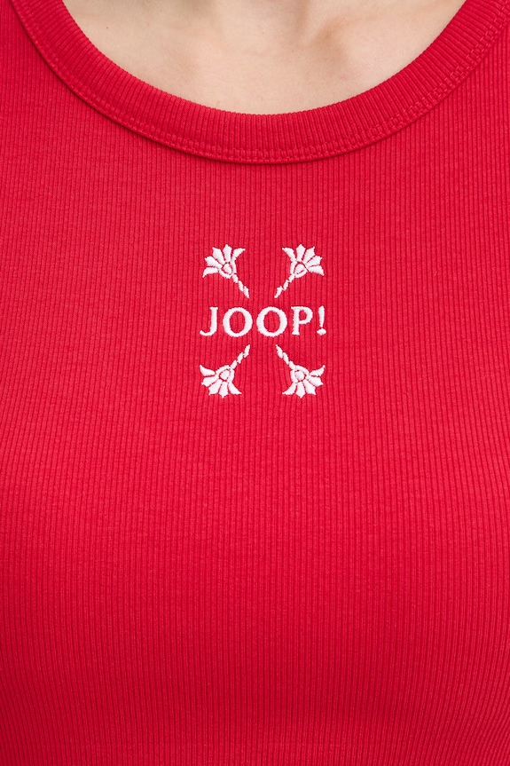 Joop! top damski bawełniany z elastanem 30042835 czerwony
