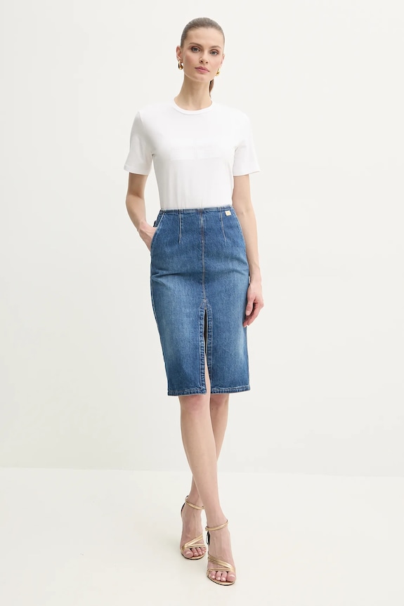 Βαμβακερό μπλουζάκι Elisabetta Franchi MA00251E2 λευκό SS25