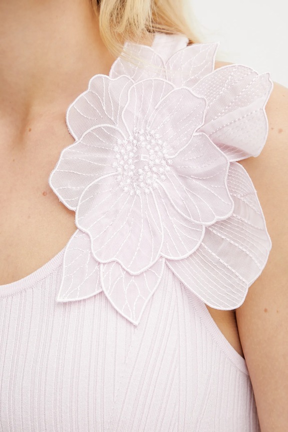 Top s prímesou hodvábu Elisabetta Franchi TK29B51E2 ružová