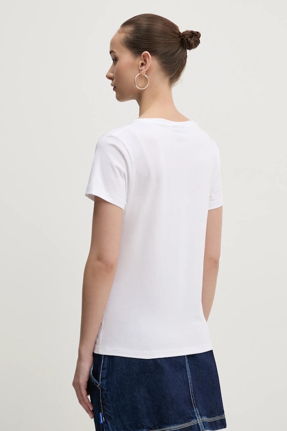 Îmbrăcăminte HUGO Blue tricou de femei din bumbac Classic V_B 50513667 alb