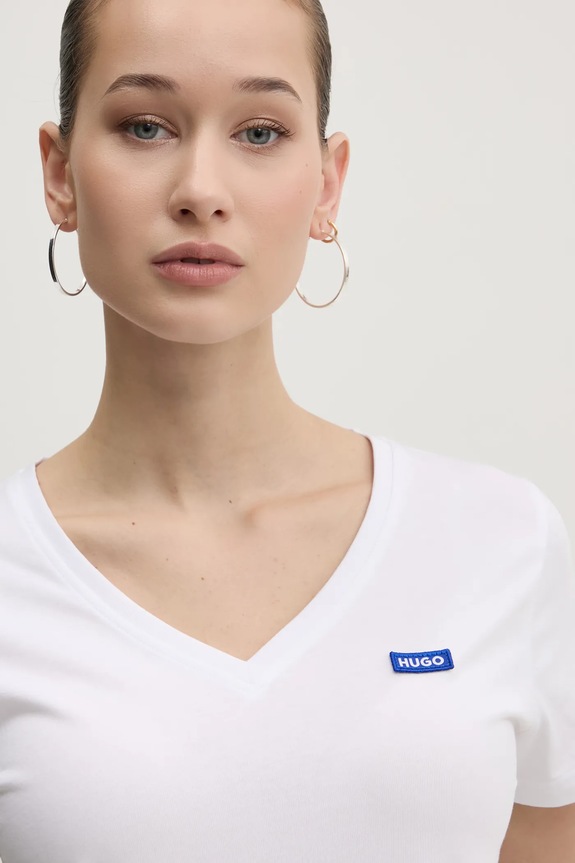 HUGO Blue tricou de femei din bumbac Classic V_B alb 50513667