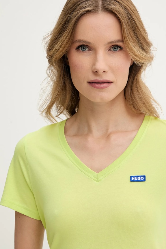 Îmbrăcăminte HUGO Blue tricou de damă din bumbac Classic V_B 50513667 verde