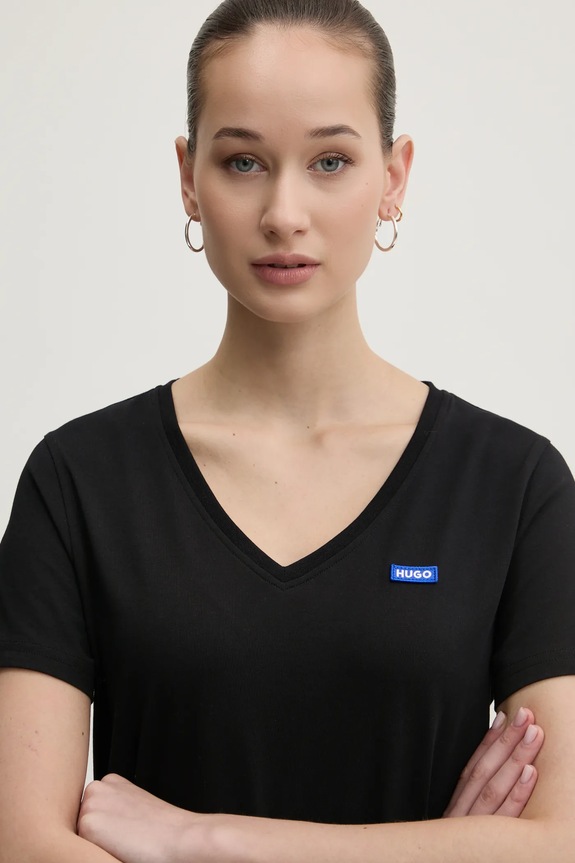 HUGO Blue tricou damski din bumbac Classic V_B negru 50513667
