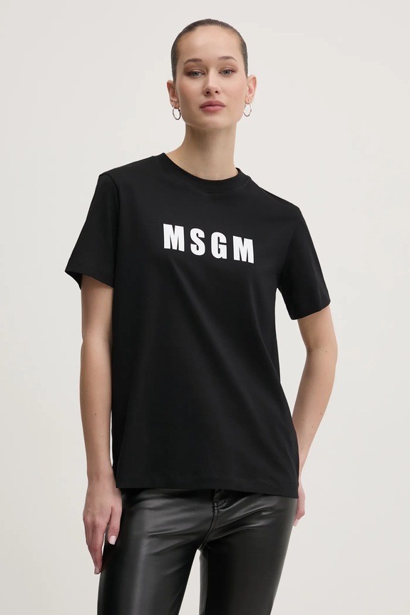 MSGM t-shirt bawełniany czarny 3841MDM92.257002