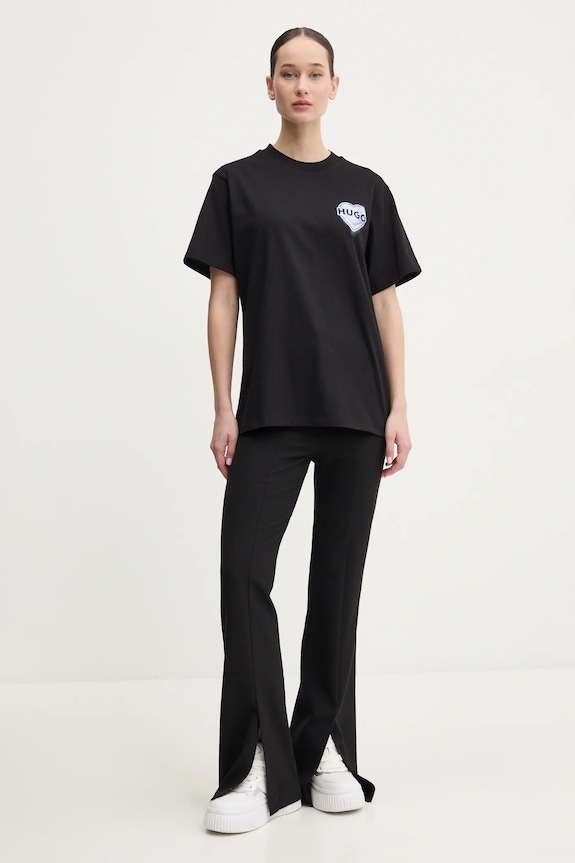 Pamučna majica HUGO 50534545 crna SS25