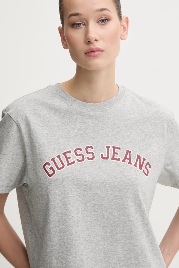 Guess Jeans t-shirt bawełniany szary W5RI41.K8HM0