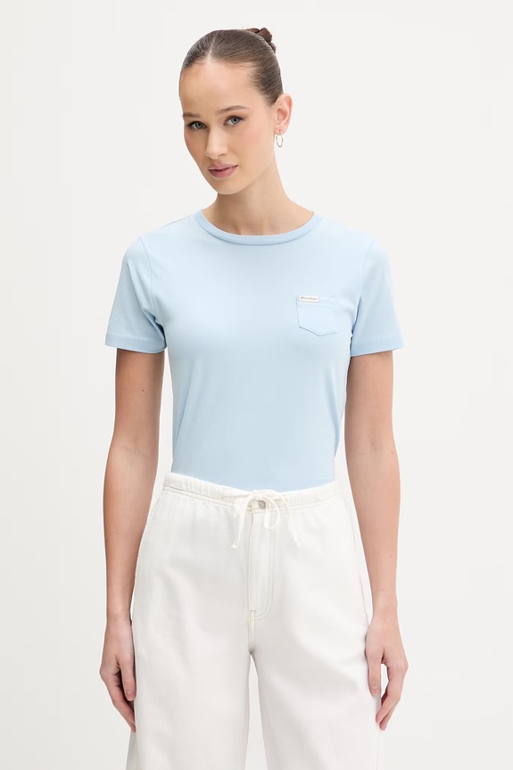 Guess Jeans tricou uni albastru W5RI52.J1314