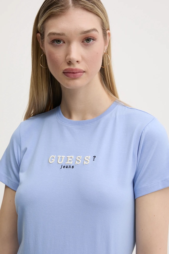 Majica kratkih rukava Guess Jeans plava W5RI54.J1314