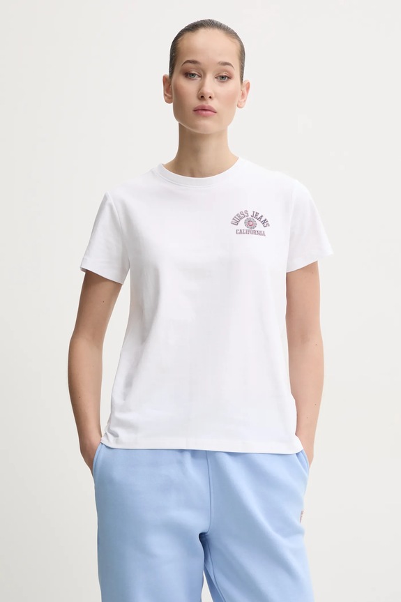Guess Jeans t-shirt z elastanem biały W5RI55.J1314