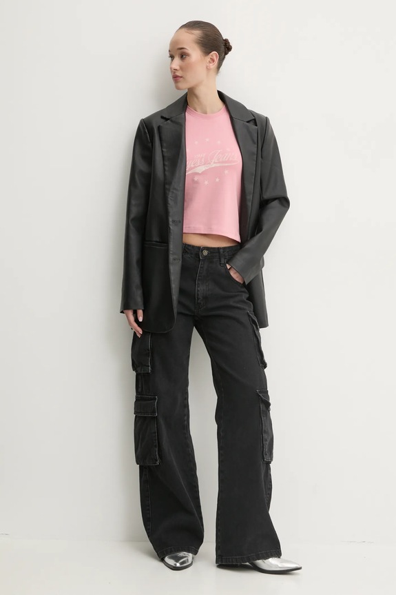 Μπλουζάκι Guess Jeans W5RI59.J1314 ροζ SS25