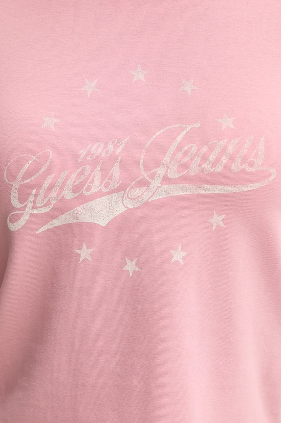 Μπλουζάκι Guess Jeans W5RI59.J1314 ροζ