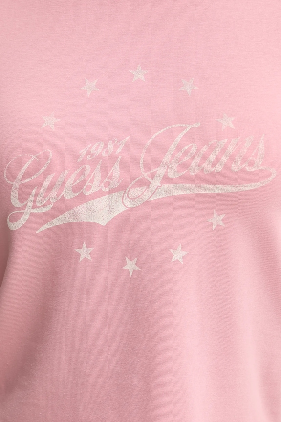 Μπλουζάκι Guess Jeans W5RI59.J1314 ροζ