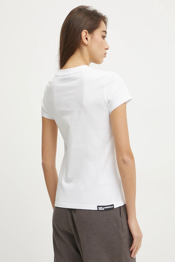 Odzież Karl Lagerfeld Jeans T-shirt damski bawełniany A1W17004 biały