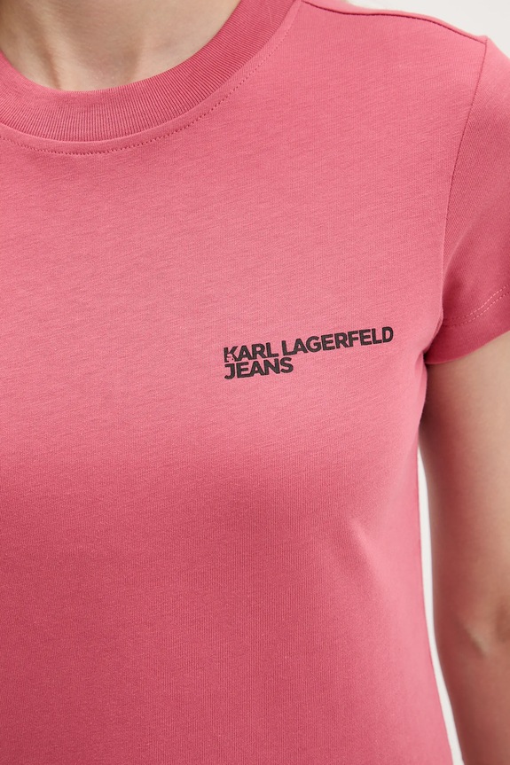 Karl Lagerfeld Jeans kratka majica ženska bombažna A1W17004 oranžna