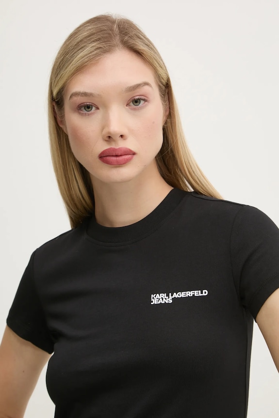 Karl Lagerfeld Jeans tričko dámske bavlnené čierna A1W17004