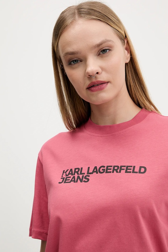Karl Lagerfeld Jeans tričko dámske bavlnené oranžová A1W17005