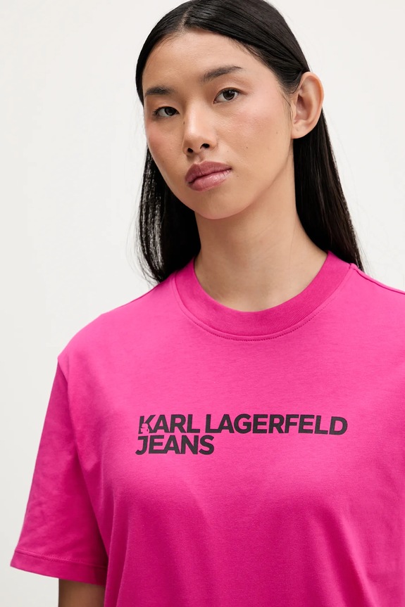 Karl Lagerfeld Jeans tričko dámske bavlnené ružová A1W17005