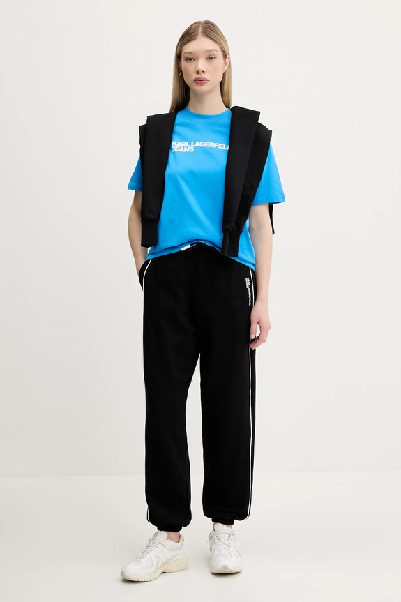 Karl Lagerfeld Jeans tričko dámske bavlnené A1W17005 modrá AA00