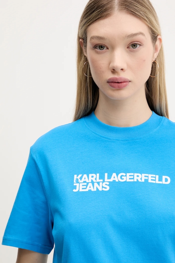 Karl Lagerfeld Jeans tričko dámske bavlnené modrá A1W17005