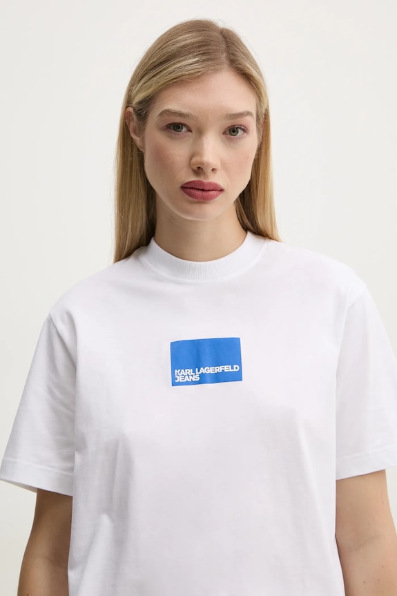Karl Lagerfeld Jeans t-shirt in cotone bianco A1W17006